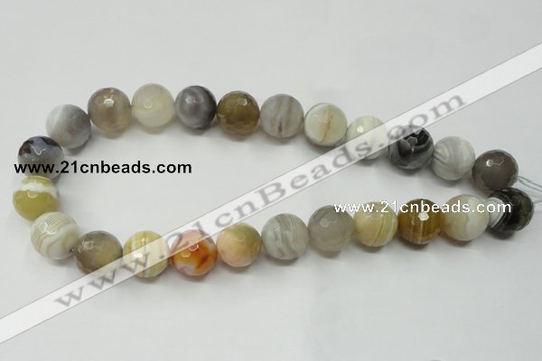 CAG1815 15.5 inches 14mm faceted round Chinese botswana agate beads