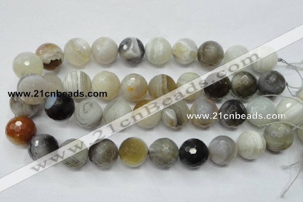 CAG1818 15.5 inches 20mm faceted round Chinese botswana agate beads