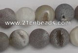 CAG1840 15.5 inches 14mm round matte druzy agate beads whholesale