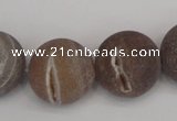 CAG1847 15.5 inches 20mm round matte druzy agate beads whholesale