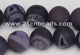 CAG1853 15.5 inches 16mm round matte druzy agate beads whholesale