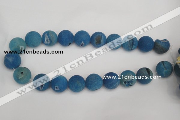 CAG1859 15.5 inches 20mm round matte druzy agate beads whholesale