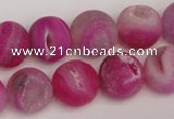 CAG1861 15.5 inches 14mm round matte druzy agate beads whholesale