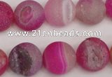 CAG1862 15.5 inches 16mm round matte druzy agate beads whholesale