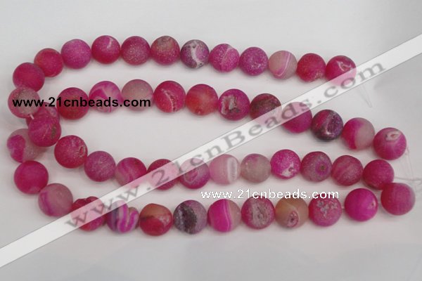 CAG1862 15.5 inches 16mm round matte druzy agate beads whholesale