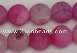 CAG1866 15.5 inches 16mm round matte druzy agate beads whholesale