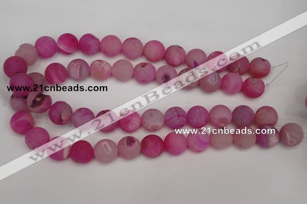 CAG1866 15.5 inches 16mm round matte druzy agate beads whholesale