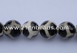 CAG1870 15.5 inches 6mm faceted round tibetan agate beads wholesale