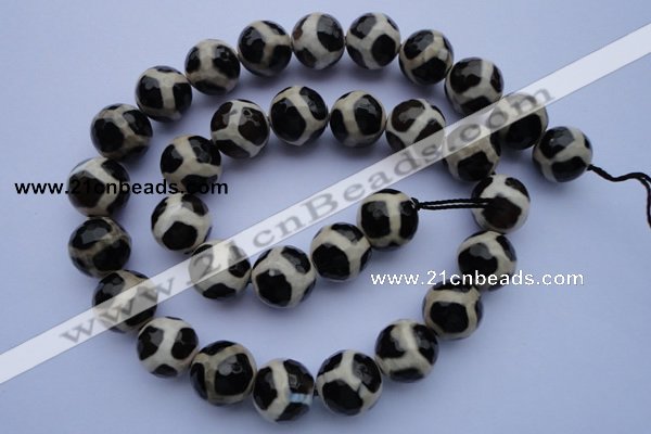 CAG1870 15.5 inches 6mm faceted round tibetan agate beads wholesale