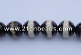 CAG1878 15.5 inches 6mm faceted round tibetan agate beads wholesale