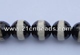 CAG1879 15.5 inches 8mm faceted round tibetan agate beads wholesale