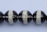 CAG1880 15.5 inches 10mm faceted round tibetan agate beads wholesale