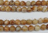 CAG1885 15.5 inches 6mm faceted round lemon crazy lace agate beads