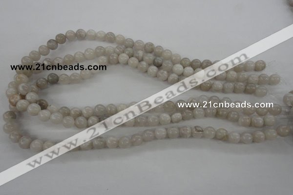 CAG1896 15.5 inches 8mm round grey agate beads wholesale