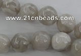 CAG1899 15.5 inches 14mm round grey agate beads wholesale