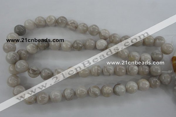 CAG1899 15.5 inches 14mm round grey agate beads wholesale