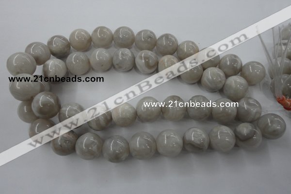 CAG1901 15.5 inches 18mm round grey agate beads wholesale