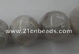 CAG1902 15.5 inches 20mm round grey agate beads wholesale