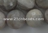 CAG1911 15.5 inches 20mm faceted round grey agate beads wholesale