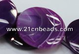 CAG204 15.5 inches 40mm faceted coin purple agate gemstone beads