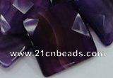 CAG207 15.5 inches 30*30mm faceted square purple agate beads