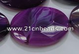 CAG210 15.5 inches 25*35mm faceted oval purple agate gemstone beads