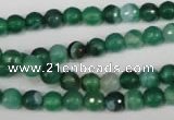 CAG2112 15.5 inches 6mm faceted round green line agate beads