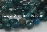 CAG212 15.5 inches 6*8mm freeform blue agate gemstone beads