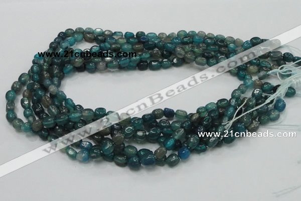 CAG212 15.5 inches 6*8mm freeform blue agate gemstone beads