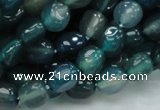 CAG213 15.5 inches 8*10mm freeform blue agate gemstone beads