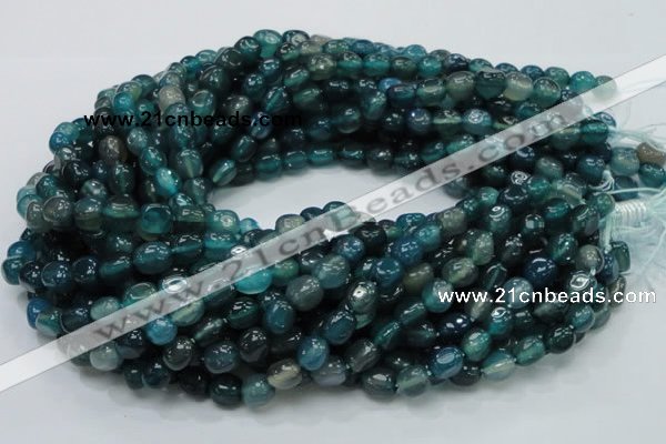 CAG213 15.5 inches 8*10mm freeform blue agate gemstone beads