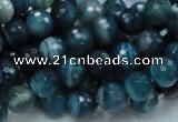 CAG214 15.5 inches 8mm faceted round blue agate gemstone beads