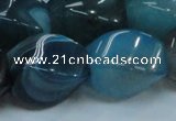 CAG221 15.5 inches 17*25mm twisted blue agate gemstone beads