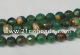 CAG2221 15.5 inches 6mm faceted round fire crackle agate beads