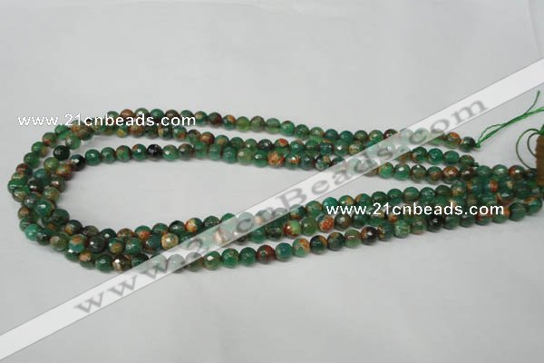 CAG2221 15.5 inches 6mm faceted round fire crackle agate beads