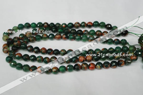 CAG2223 15.5 inches 10mm faceted round fire crackle agate beads