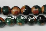 CAG2224 15.5 inches 12mm faceted round fire crackle agate beads