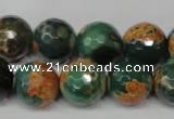 CAG2226 15.5 inches 16mm faceted round fire crackle agate beads