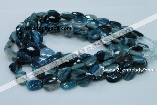 CAG223 15.5 inches 15*20mm faceted briolette blue agate beads