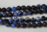 CAG2231 15.5 inches 6mm faceted round fire crackle agate beads