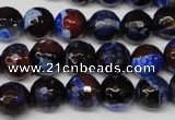 CAG2233 15.5 inches 10mm faceted round fire crackle agate beads