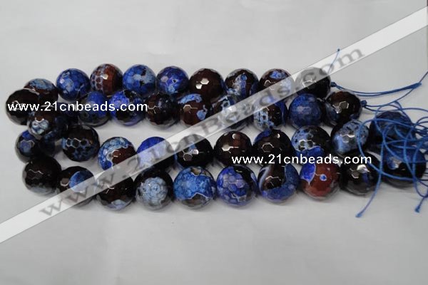 CAG2236 15.5 inches 16mm faceted round fire crackle agate beads