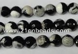 CAG2242 15.5 inches 8mm faceted round fire crackle agate beads