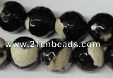 CAG2246 15.5 inches 16mm faceted round fire crackle agate beads