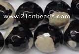 CAG2248 15.5 inches 20mm faceted round fire crackle agate beads