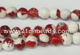 CAG2251 15.5 inches 6mm faceted round fire crackle agate beads