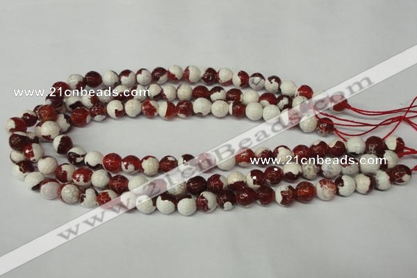 CAG2253 15.5 inches 10mm faceted round fire crackle agate beads