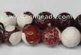 CAG2255 15.5 inches 14mm faceted round fire crackle agate beads