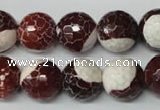 CAG2257 15.5 inches 18mm faceted round fire crackle agate beads