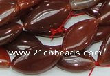 CAG226 15.5 inches 12*23mm marquise red agate gemstone beads